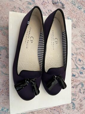 Charles Philip Shanghai Purple Tassel Ballet Flats